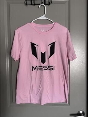 Messi Collection Shirt Mens Medium Black Pink Soccer Futbol Short Sleeve